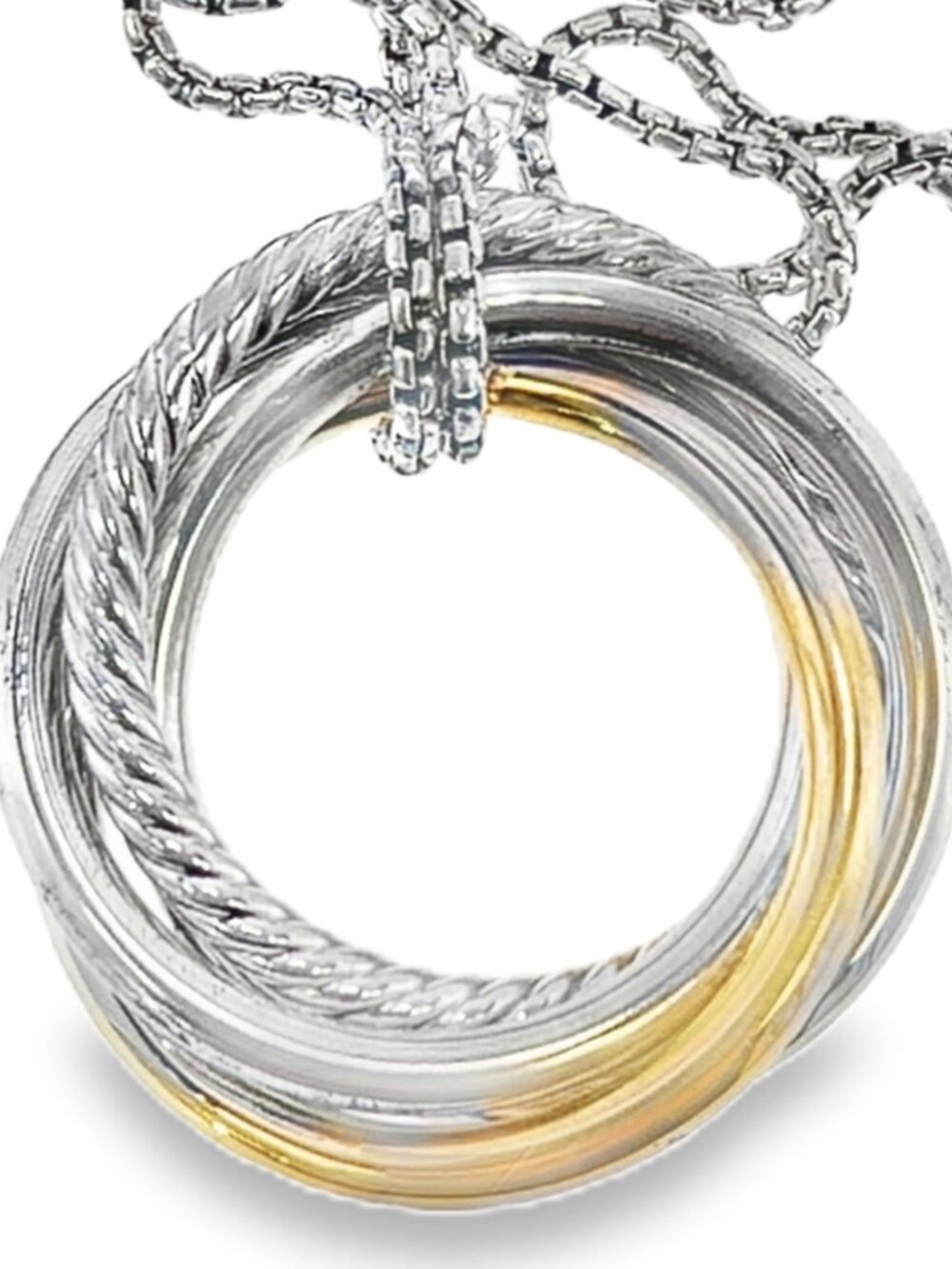 Sterling silver and 14kt gold necklace